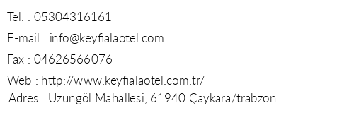 Keyfi Ala Otel telefon numaralar, faks, e-mail, posta adresi ve iletiim bilgileri